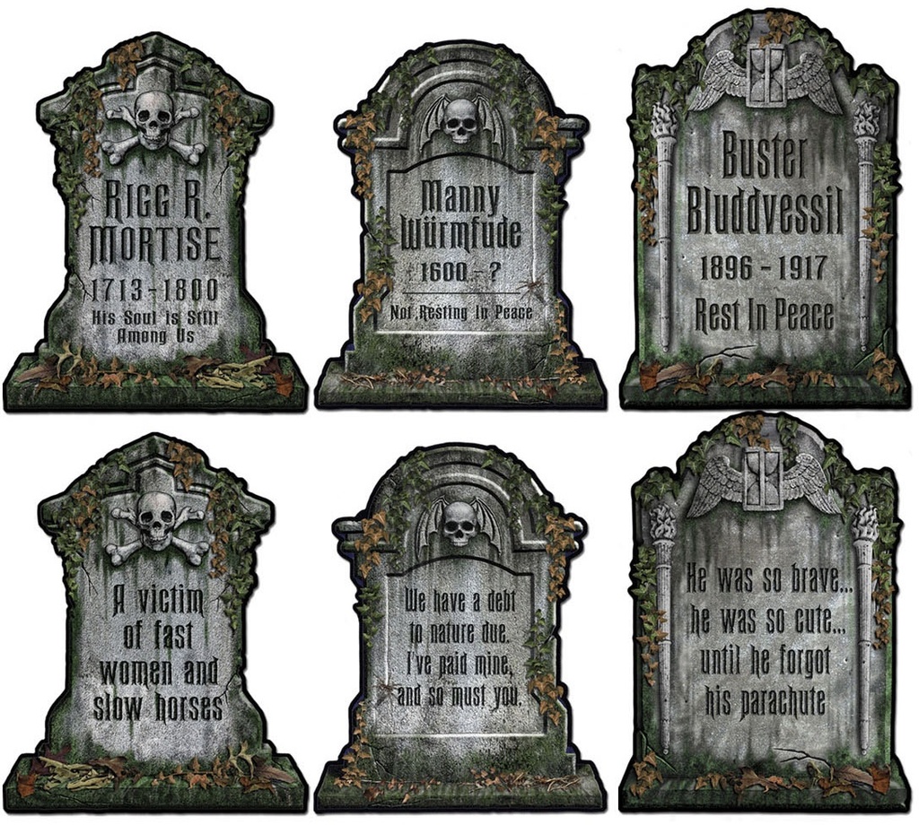 40cm Tombstone Cutouts - Grey/Brown