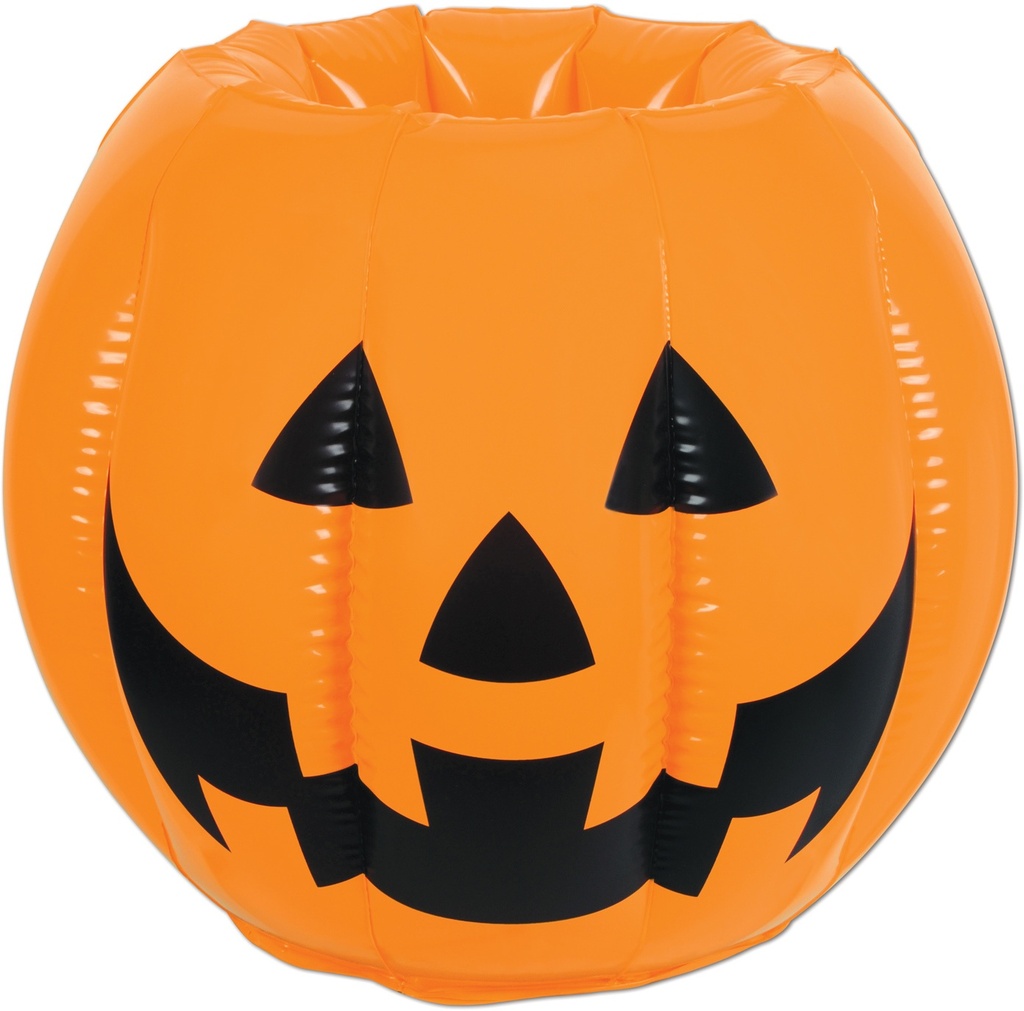 56cm x 45cm Inflatable Jack-O-Lantern Cooler - Orange/Black