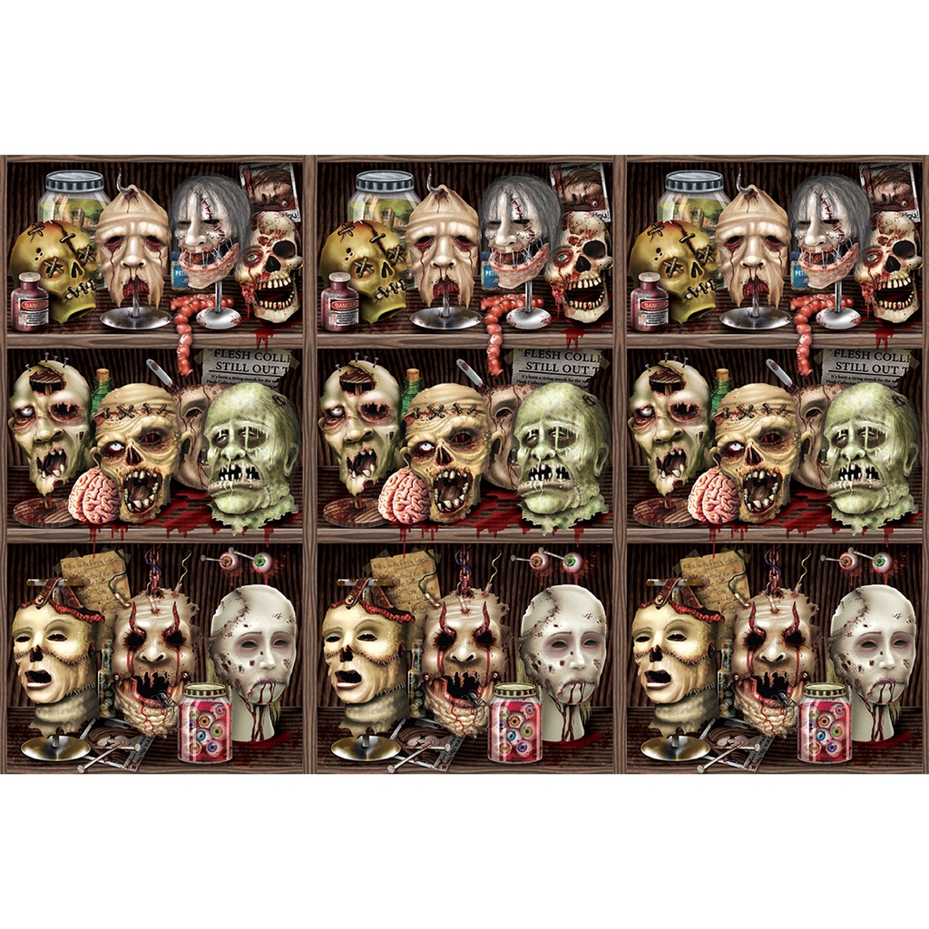 Scary Heads Backdrop 4' x 30'