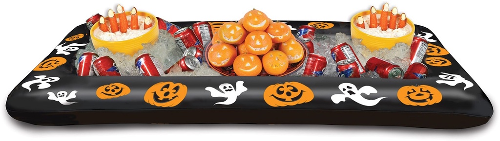 1.34m x 70cm Inflatable Halloween Buffet Cooler - Black/Orange/White