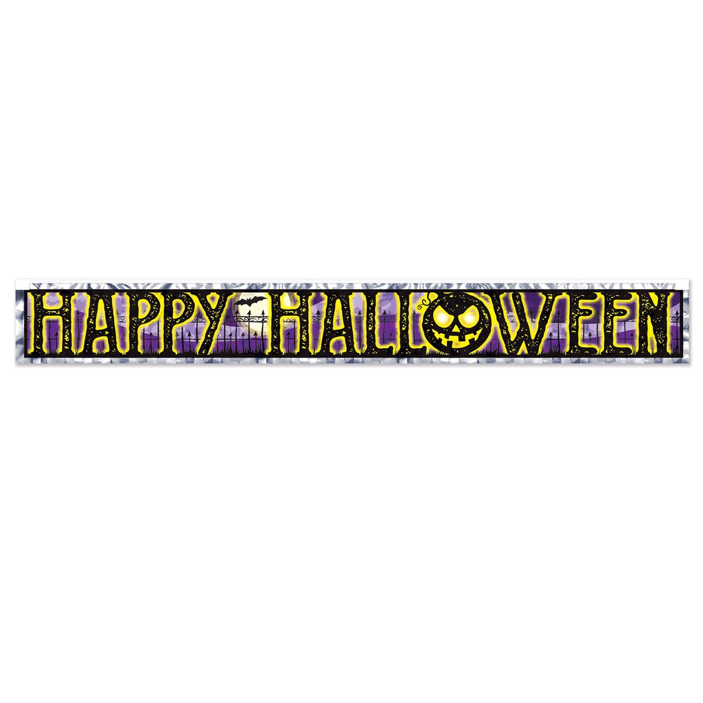 Metallic Happy Halloween Fringe Banner, 1.5m