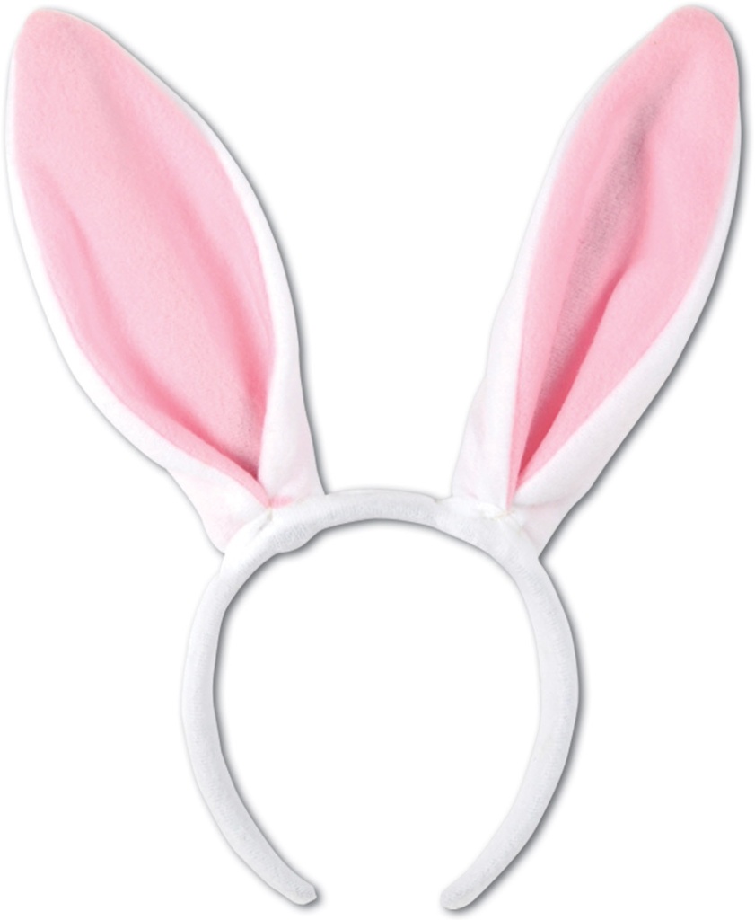 Soft-Touch Bunny Ears - Pink/White