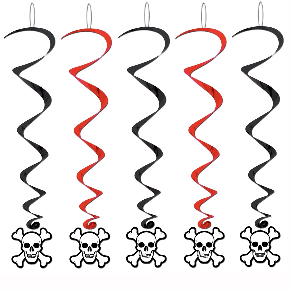 1m Pirate Whirls - Black/Red/White