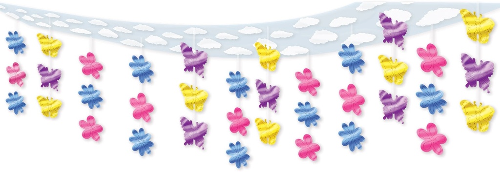 3.6m x 30cm Butterfly and Flower Ceiling Decor