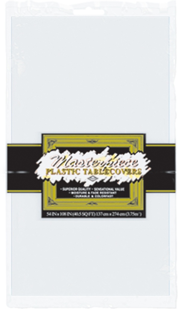 2.1m Plastic Round Tablecover - White
