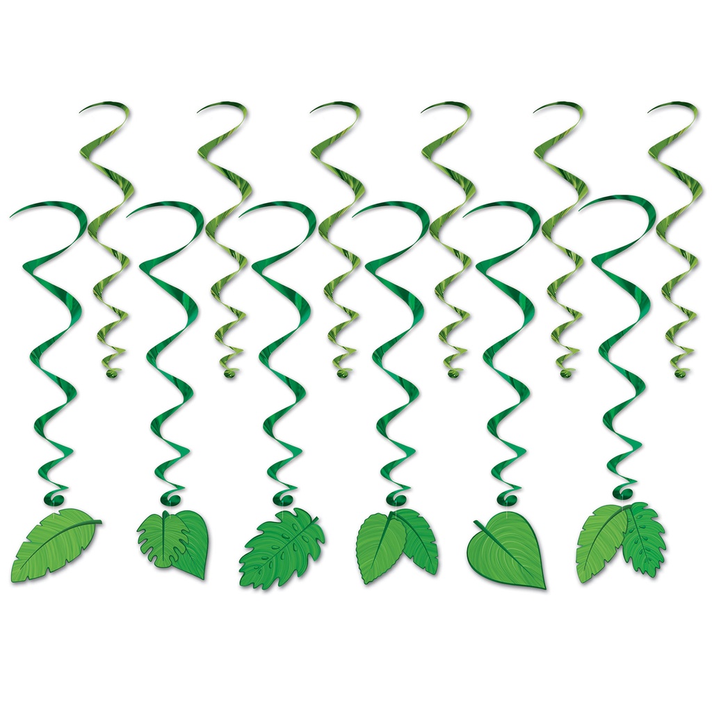 44cm x 82cm Tropical Leaves Whirls