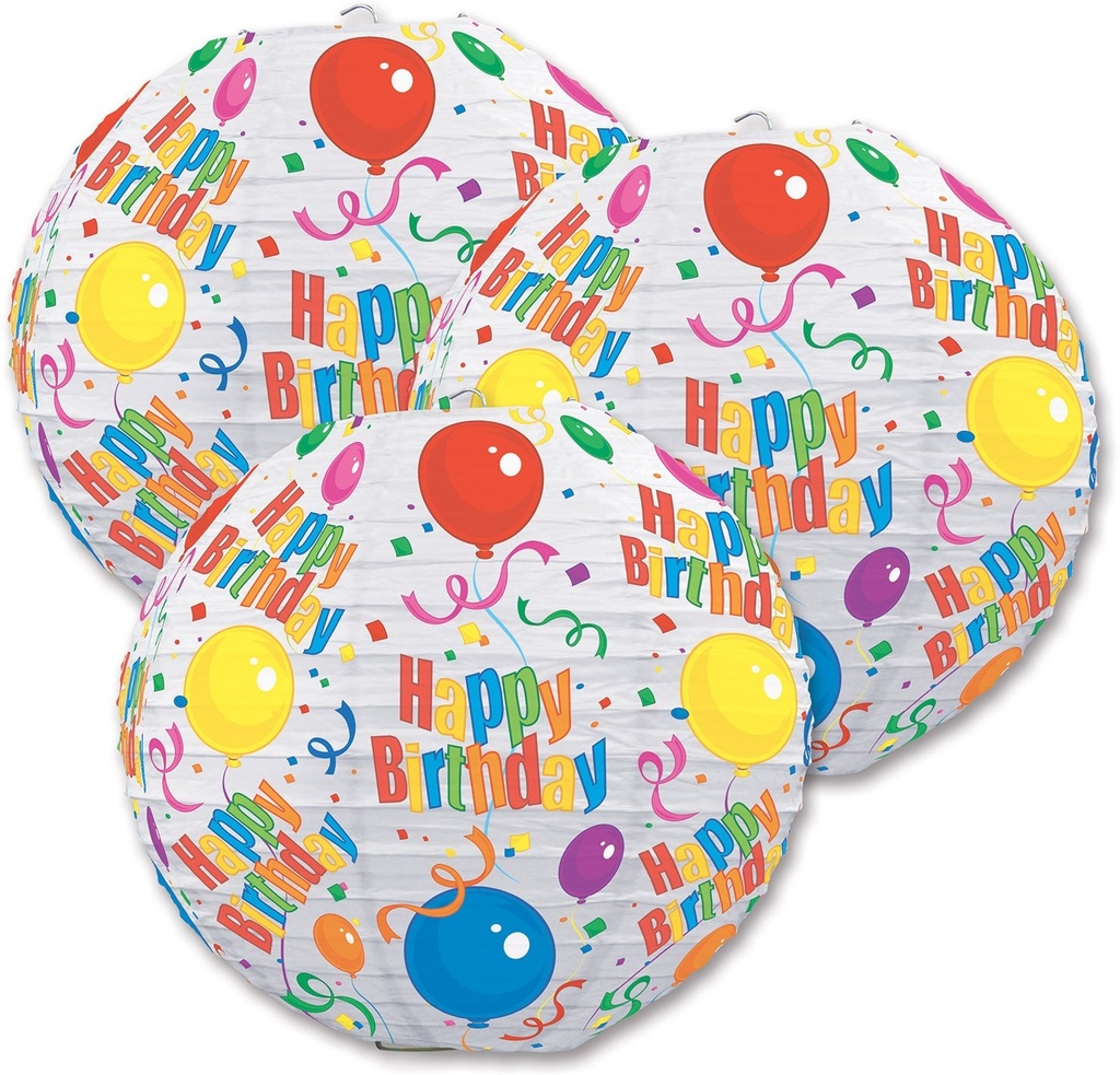 Happy Birthday Paper Lanterns, 24cm