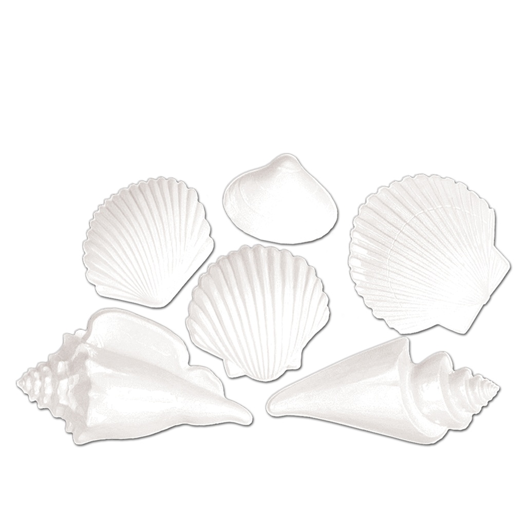 20cm to x 38cm White Plastic Seashells
