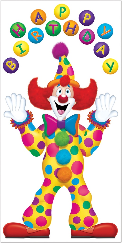 Birthday Clown Door Cover, 1.5m