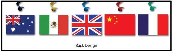 96.5cm International Flag Whirls