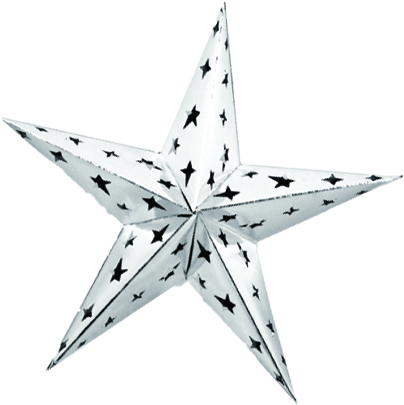 30cm Dimensional Foil Star - Silver