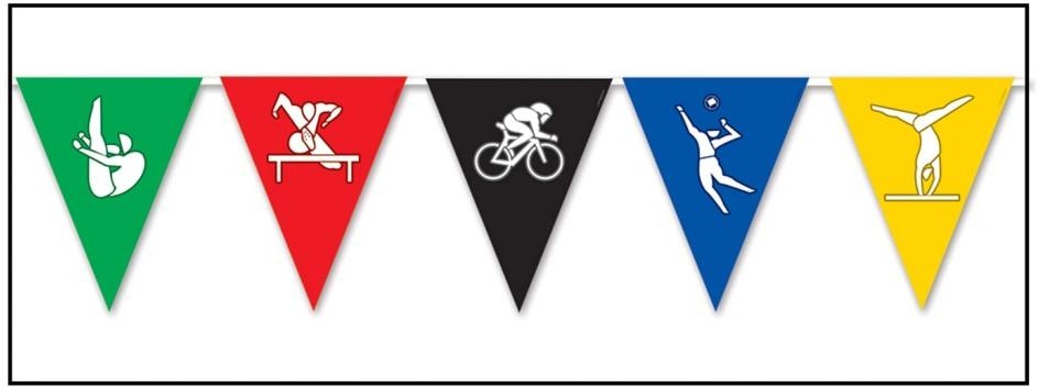 3.66m x 28cm Summer Sports Pennant Banner