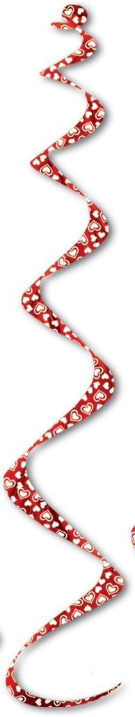 60cm Printed Heart Twirly Whirlys