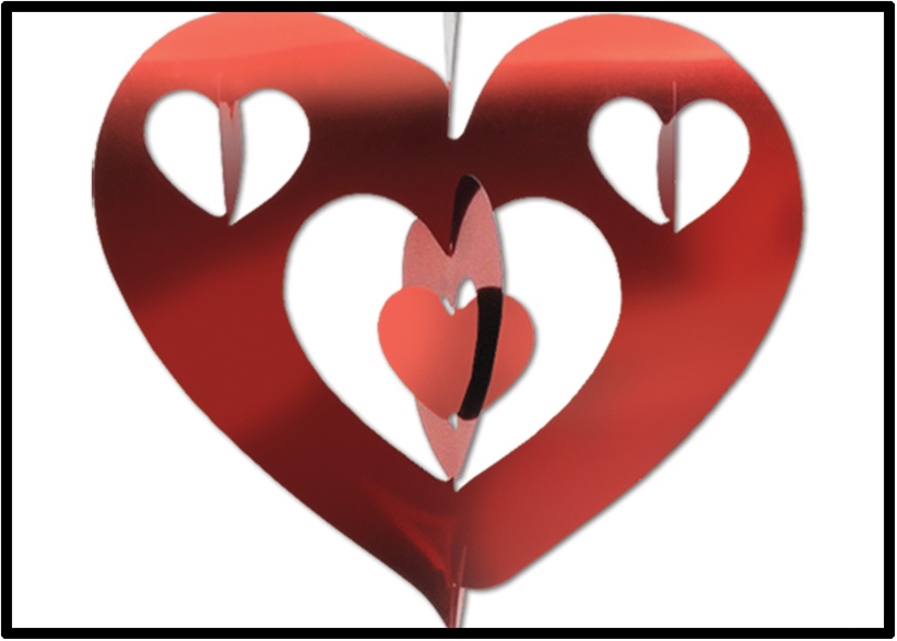 3D Prismatic Heart Gleamin' Garlands, 43cm