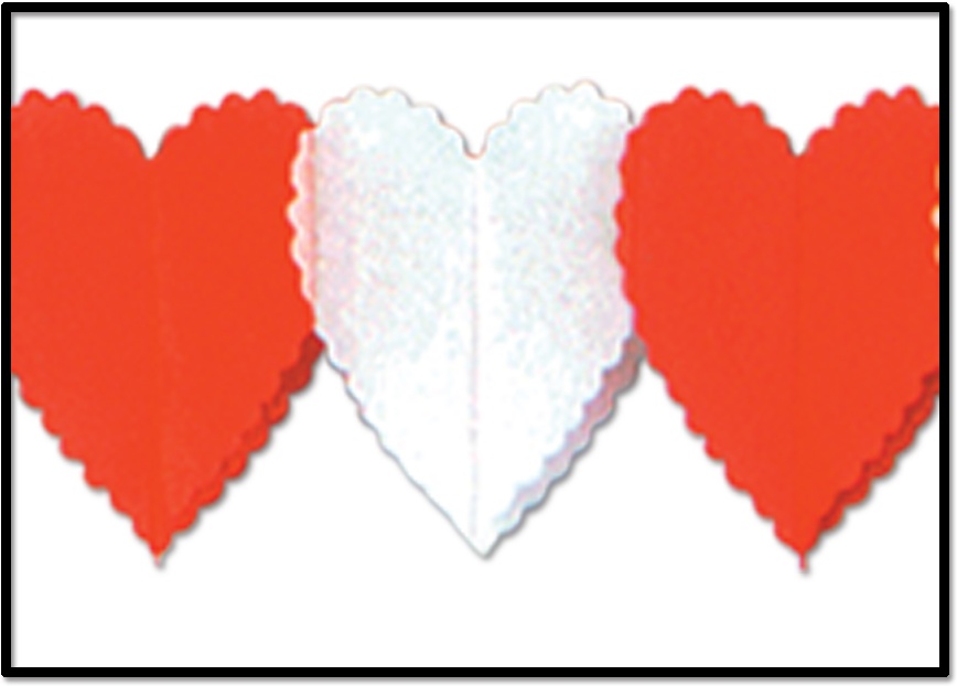 3.6m x 12.5cm Heart Garland