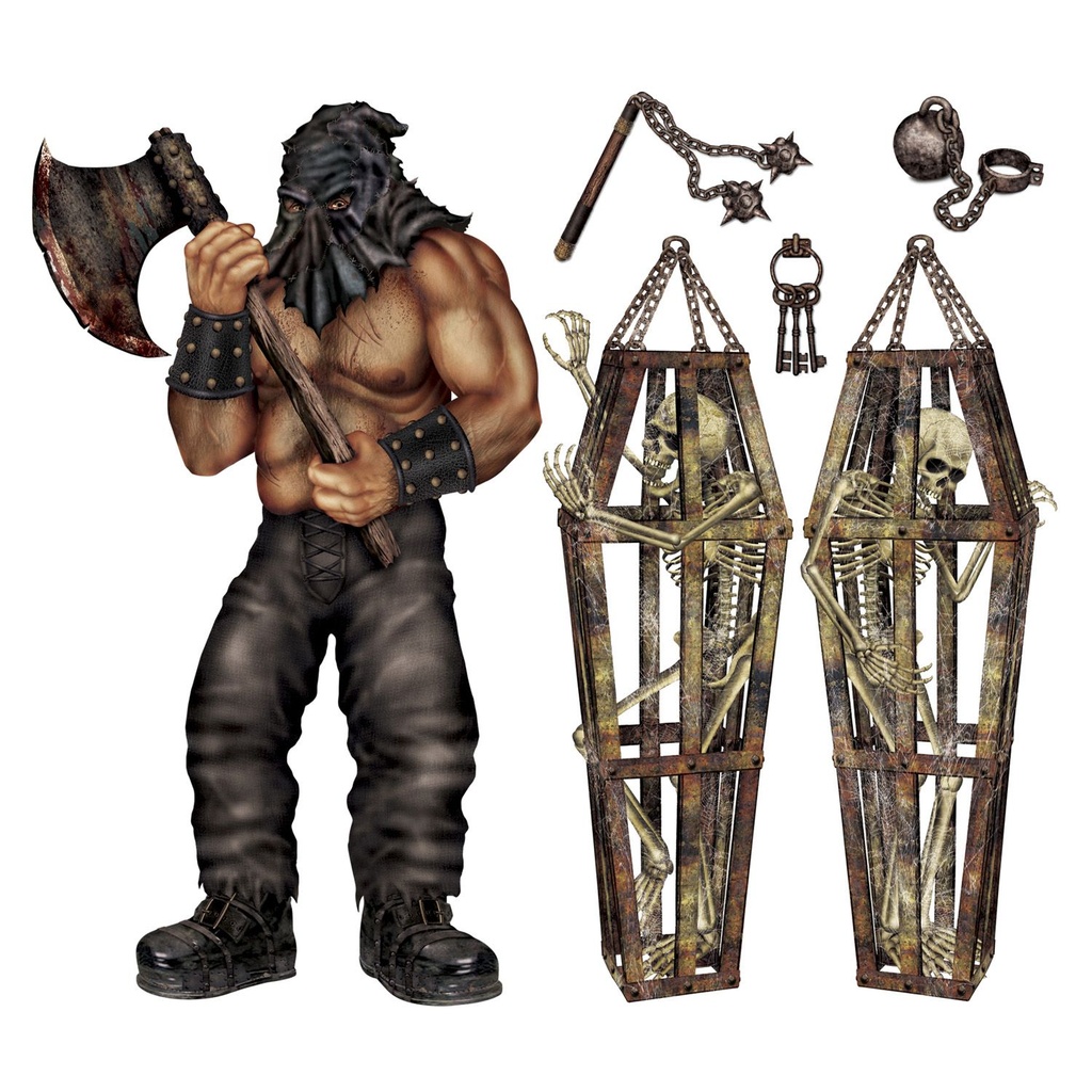 1.55m x 23cm Executioner and Skeleton Props - Brown/Black