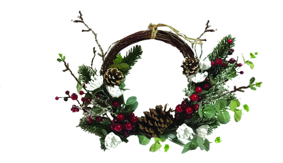 Hanging Rattan Wreath, 22cm