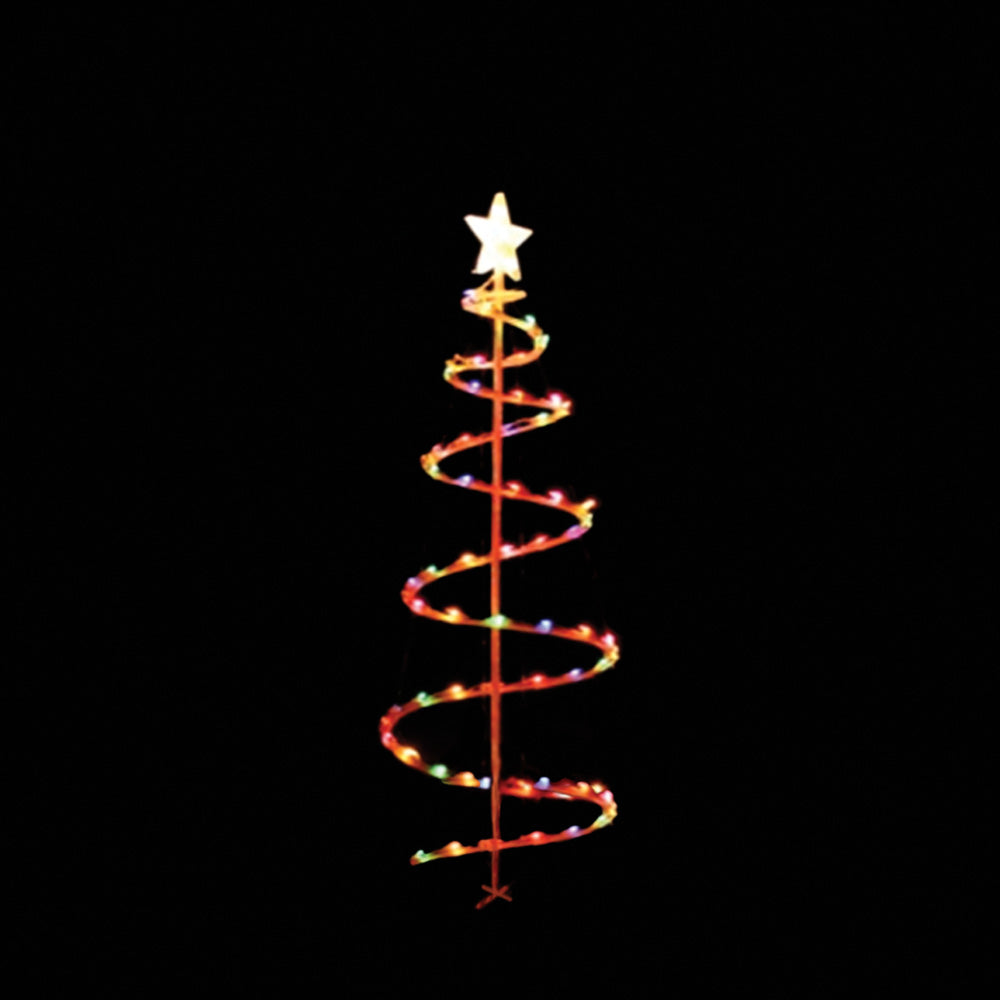 Multicolour Light-Up Spiral Tree, 2.5m