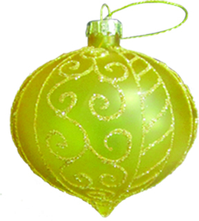 8cm Decorative Glittered Glass Onion - Gold