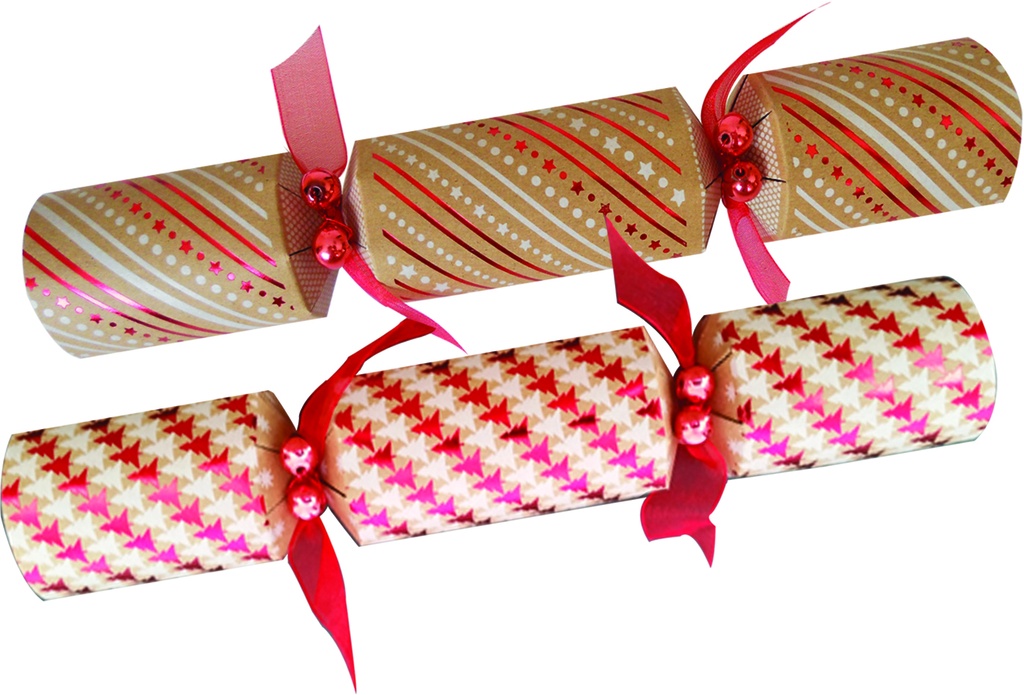 12" Luxury Crackers - Red/Gold