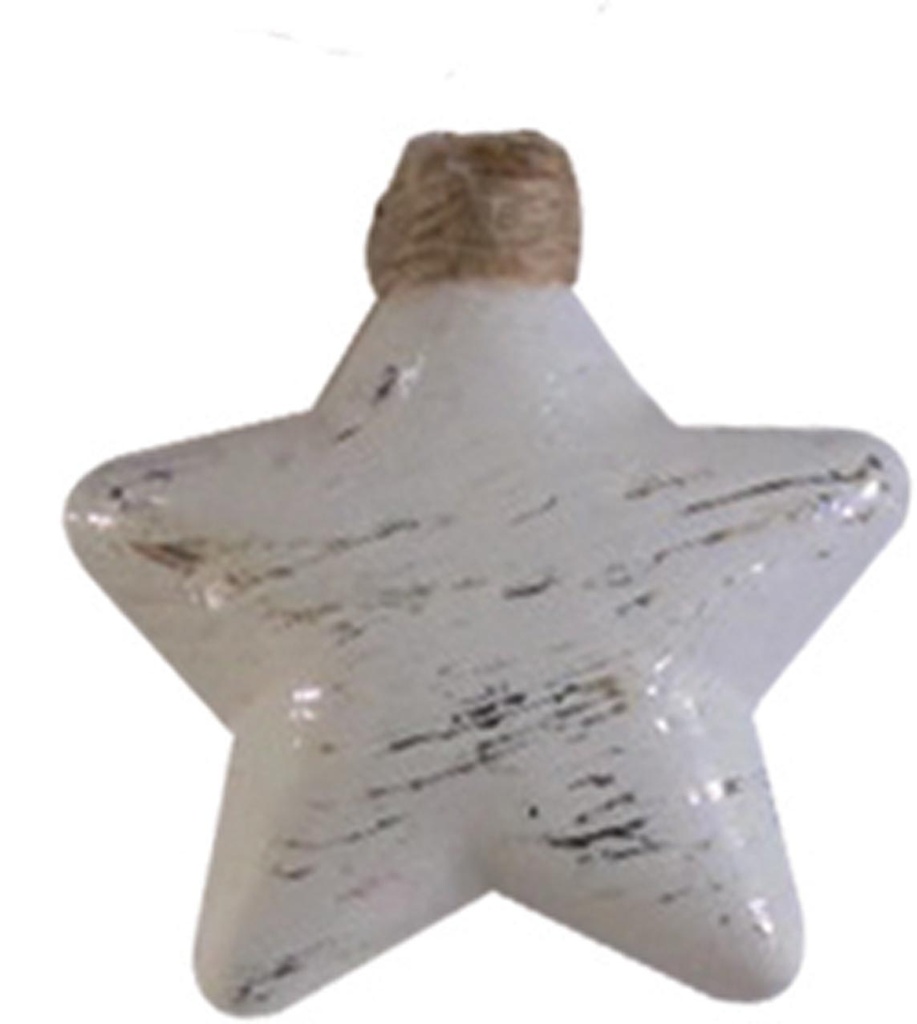 8cm Scratch Design Star - White/Silver