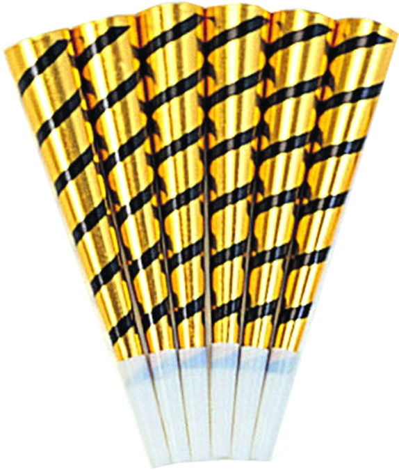 25cm HNY Foil Horn - Gold/Black