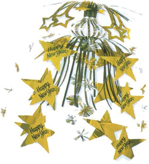 73cm Hanging Firework Decoration - Gold