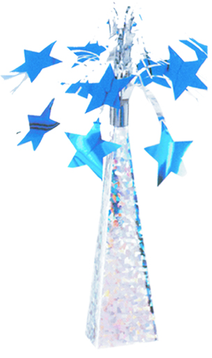 43cm Table Decoration - Silver/Blue