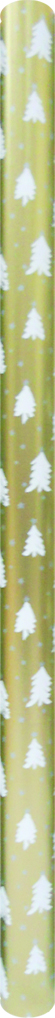 70cm x 10m Gift Wrap - Gold with Design