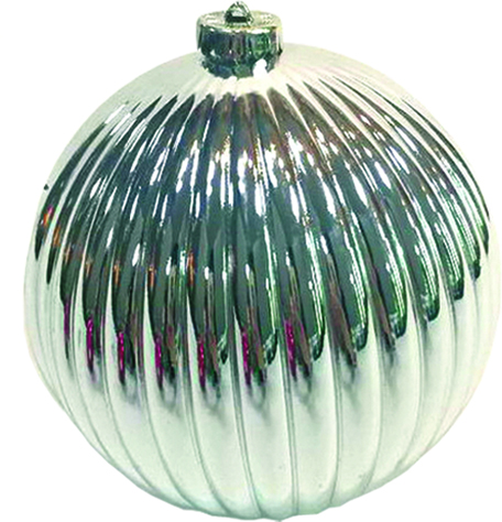 15cm Shiny Pumpkin Ball - Silver