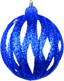 8cm Hollow Glitter Line Ball - Blue