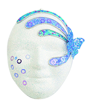 11.5cm Hanging Face Mask - Blue/White