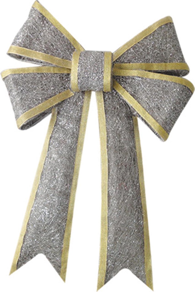 40cm Sisal bow - Silver with gold rim