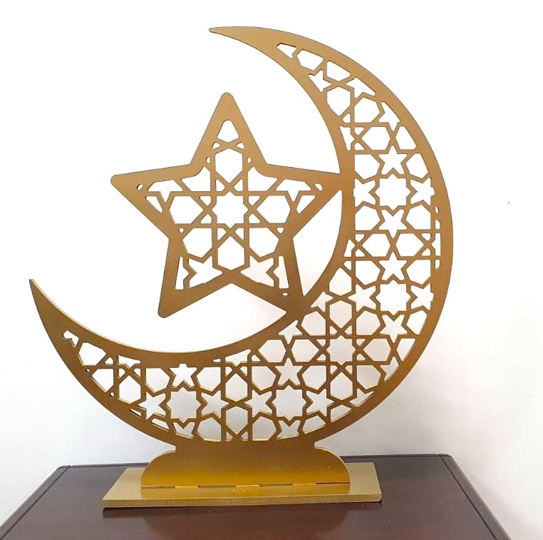 60cm Crescent with Star Centerpiece, White