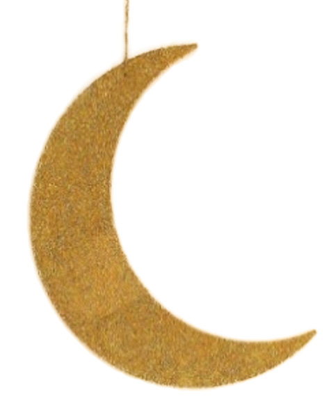 38cm Glittered Acrylic Crescent - Gold
