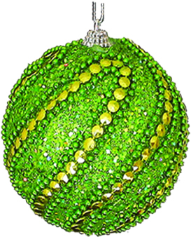 10cm Sequin Ball - Green