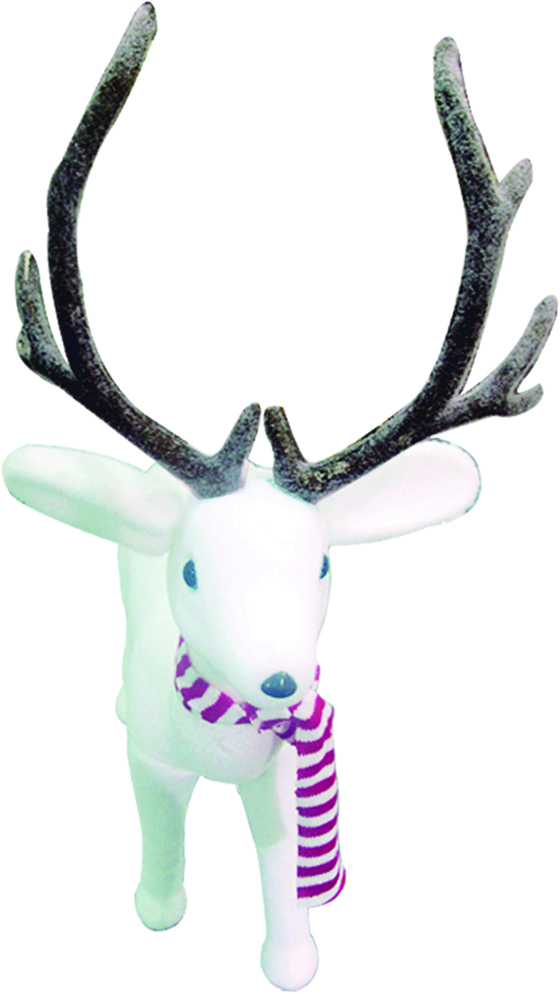 70cm Deer with Scarf - Red/White