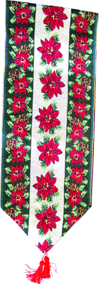 1.8m Poinsettia Table Runner