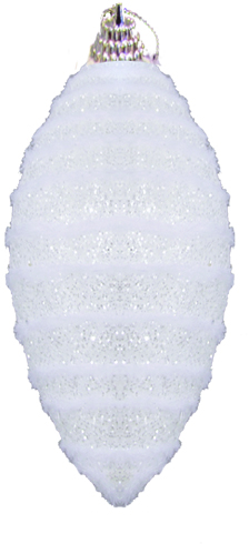 12cm Glittered Drop - White