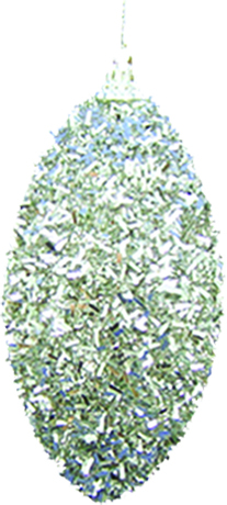 11cm Tinsel Oval - Silver