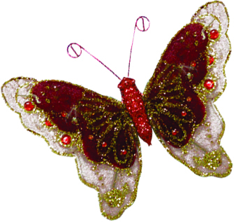 15cm Ornamental Butterfly - Red