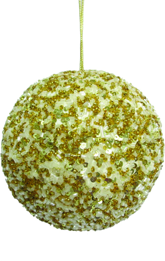 10cm Sequin Ball - Gold/Silver