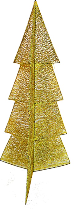 23 x 60cm Folding Sisal Tree - Gold