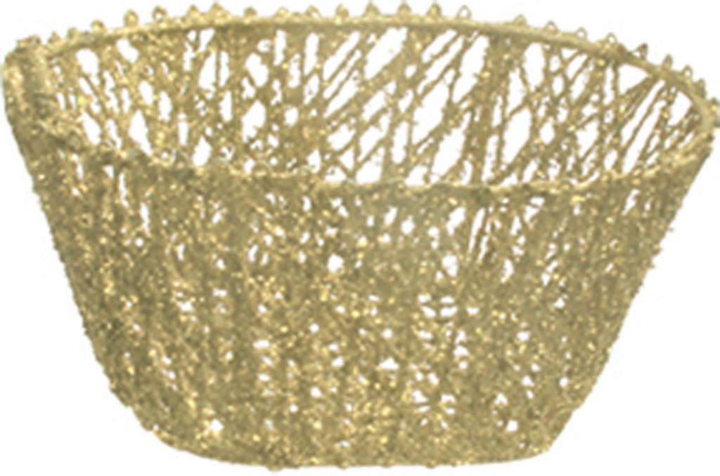 12cm Glittered Basket - Gold