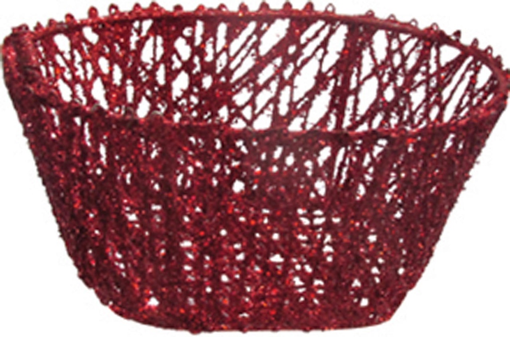 Glittered Basket, 12cm