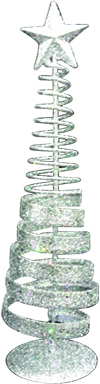20cm Spiral Cone Centrepiece - Silver
