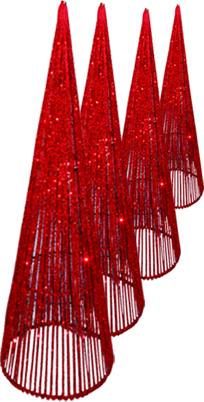 30, 40, 50, 60cm Cone Set - Red