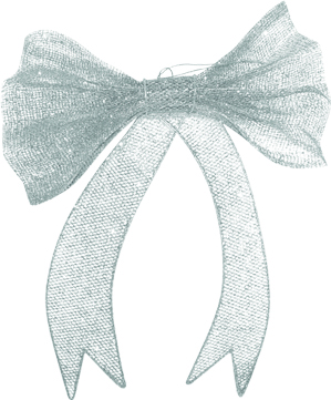 20cm Mesh Bow - Silver