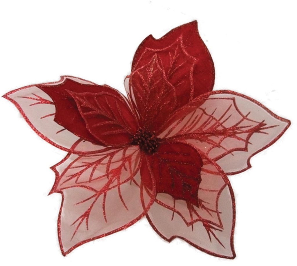34cm L x 57cm D Flower - Red