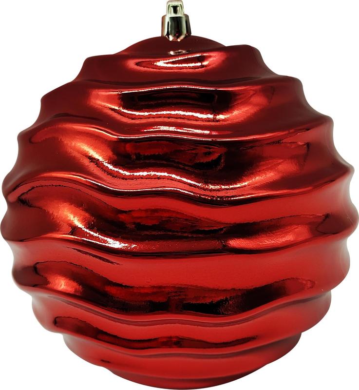 15cm Shiny Wavy Ball - Red